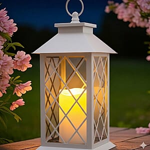 Livmore White Compact LED Lantern (3x1.5V AAA Batteries Not included)