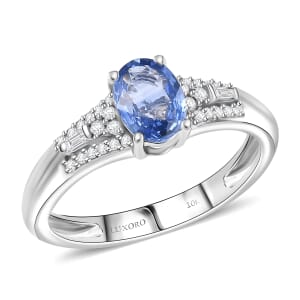 Luxoro AAA Ceylon Blue Sapphire and I2 Diamond 1.20 ctw Celestial Night Sky Ring in 10K White Gold (Size 10.0)