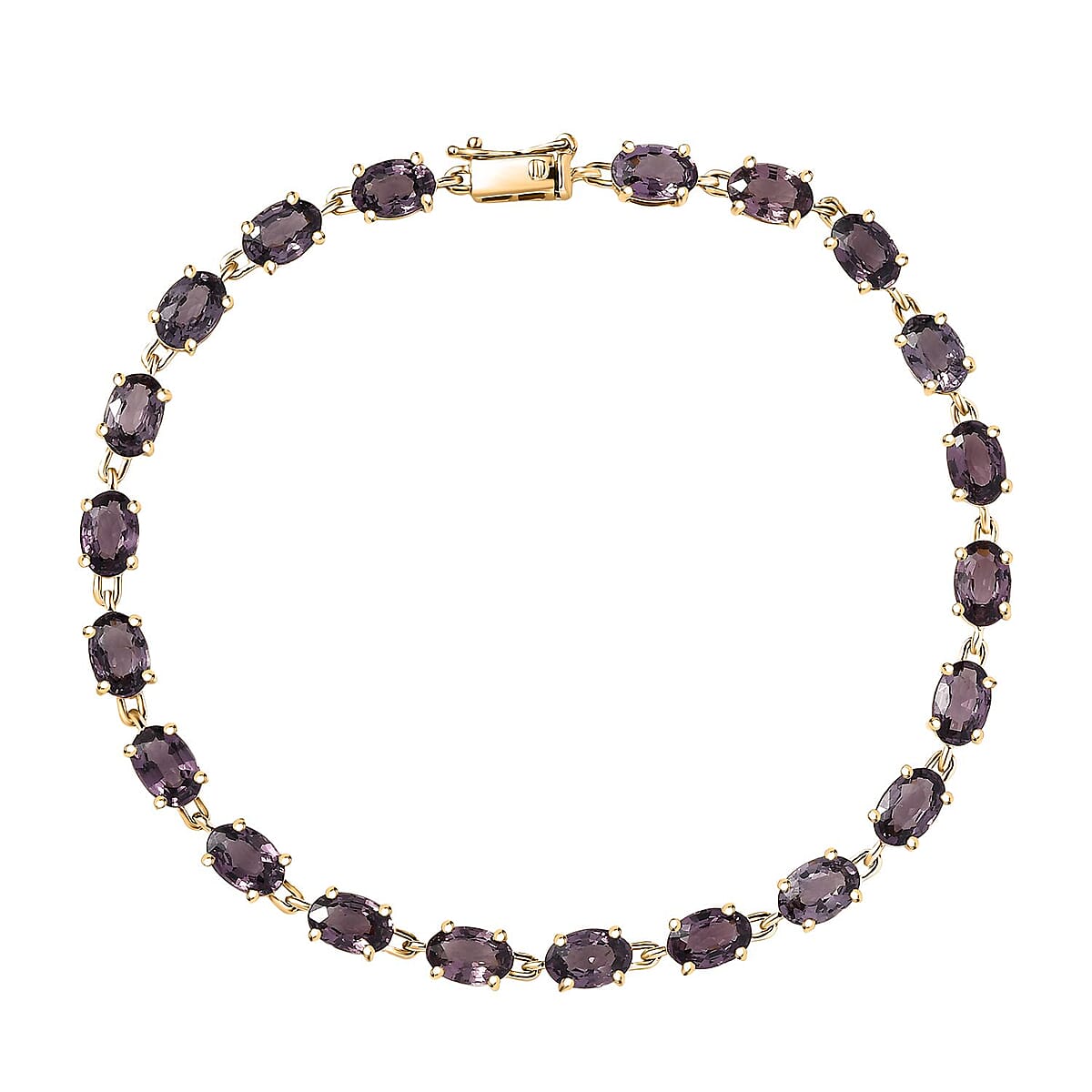 Luxoro Premium Royal Lavender Spinel 12.50 ctw Majestic Link Bracelet in 10K Yellow Gold (7.25 In) image number 0