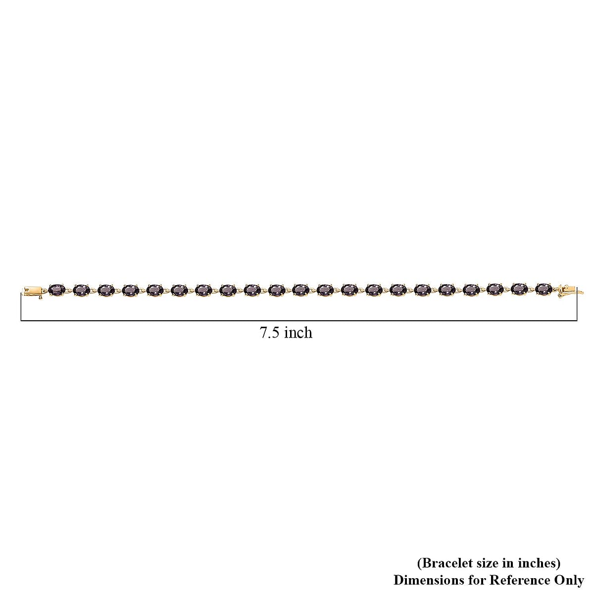Luxoro Premium Royal Lavender Spinel 12.50 ctw Majestic Link Bracelet in 10K Yellow Gold (7.25 In) image number 4