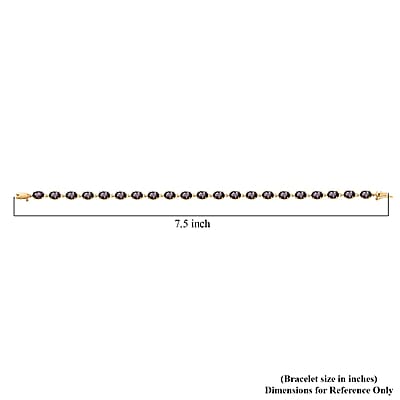 Luxoro Premium Royal Lavender Spinel 11.35 ctw Majestic Link Bracelet in 10K Yellow Gold (7.25 In)
