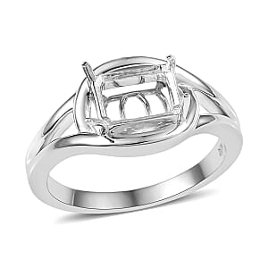 10K White Gold Mounting Ring (Size 7.0) (4.30 g)