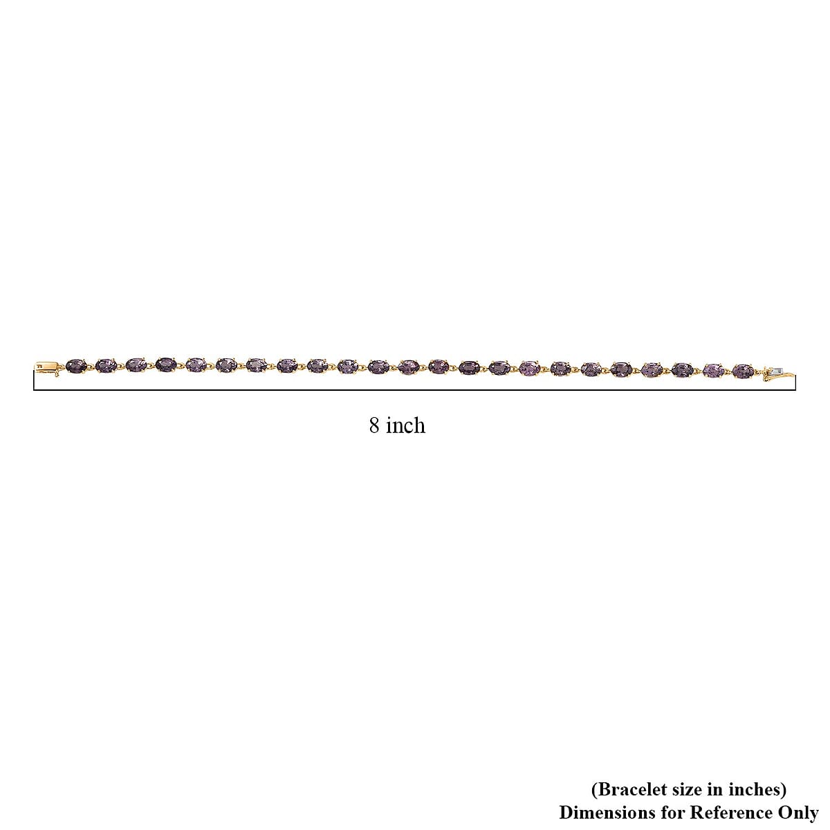 Luxoro Premium Royal Lavender Spinel 12.50 ctw Majestic Link Bracelet in 10K Yellow Gold (8.00 In) image number 4
