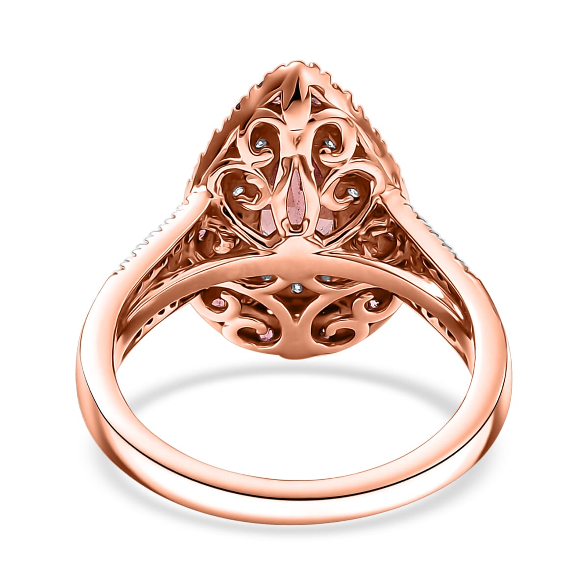 D'Joy Red Apatite and Multi Gemstone 2.15 ctw Filigree Ring in 18K Vermeil Rose Gold Over Sterling Silver (Size 9.0) image number 4