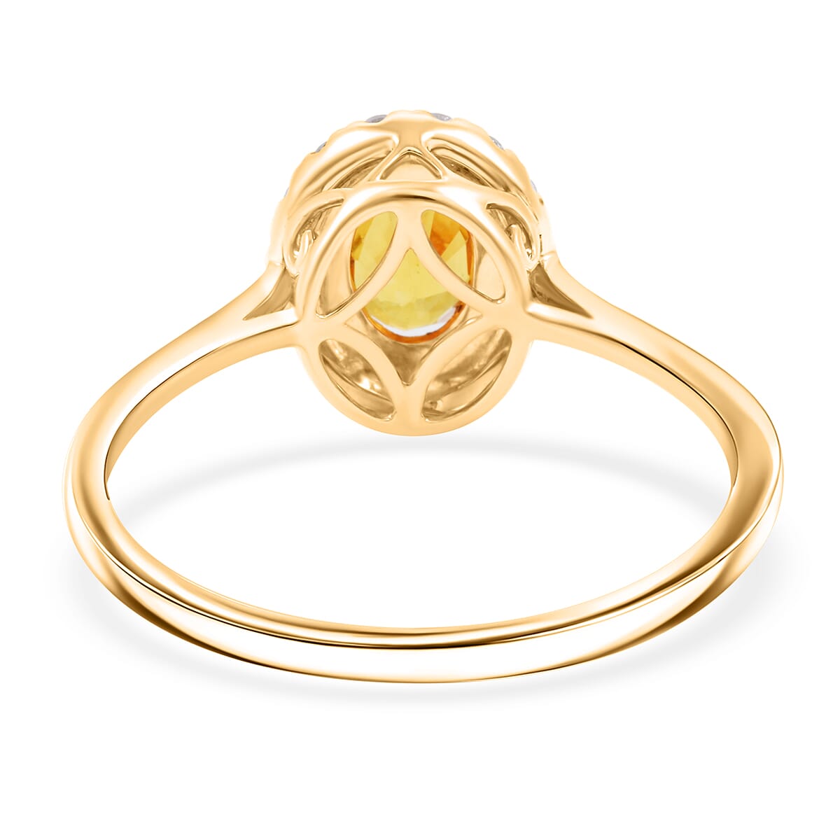 Certified & Appraised Luxoro AAA Madagascar Yellow Sapphire and G-H I2 Diamond 1.30 ctw Ring in 14K Yellow Gold (Size 10.0) image number 4