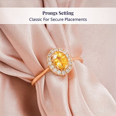 Certified & Appraised Luxoro 14K Yellow Gold AAA Madagascar Yellow Sapphire, Diamond (G-H, I2) Ring (Size 11.0) 1.30 ctw