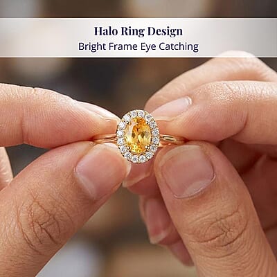 Certified & Appraised Luxoro 14K Yellow Gold AAA Madagascar Yellow Sapphire, Diamond (G-H, I2) Ring (Size 5.0) 1.30 ctw