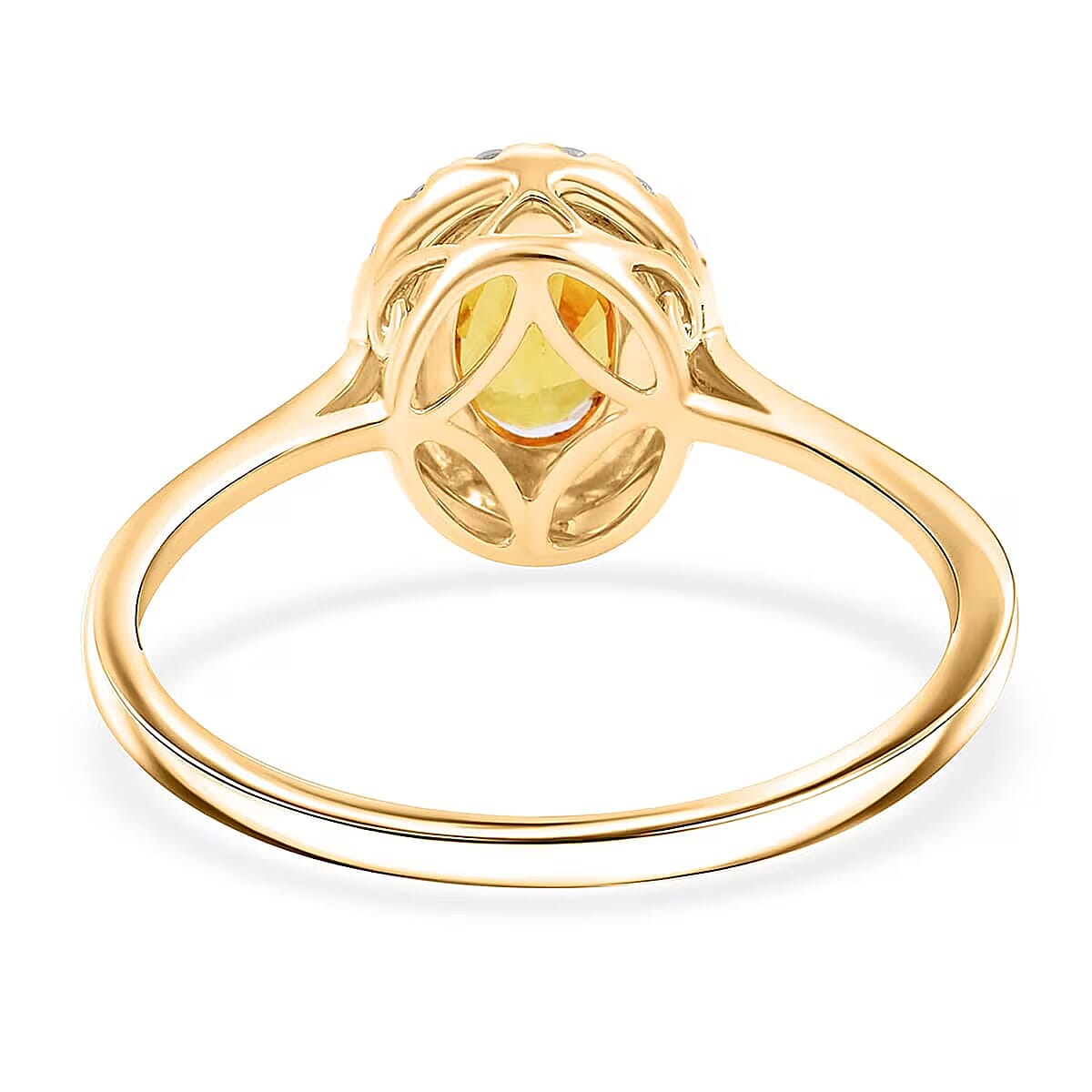 Luxoro AAA Madagascar Yellow Sapphire and G-H I2 Diamond 1.30 ctw Ring in 14K Yellow Gold (Size 6.0) image number 6