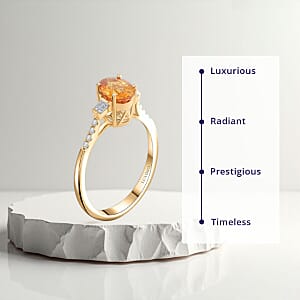 Certified & Appraised Luxoro AAA Madagascar Yellow Sapphire and I2 Diamond 1.85 ctw Ring in 14K Yellow Gold (Size 10.5)