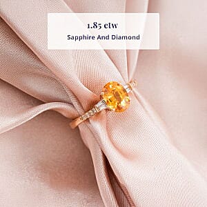 Certified & Appraised Luxoro AAA Madagascar Yellow Sapphire and I2 Diamond 1.85 ctw Ring in 14K Yellow Gold (Size 11.0)