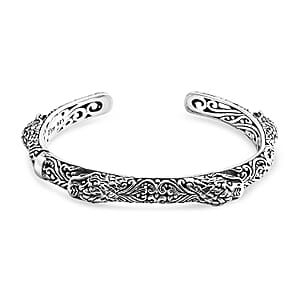 D'Joy Bali Legacy Dragon Cuff Bracelet in Sterling Silver (7.25 In) 28.70 Grams