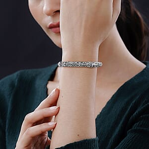 D'Joy Bali Legacy Dragon Cuff Bracelet in Sterling Silver (7.25 In) 28.70 Grams