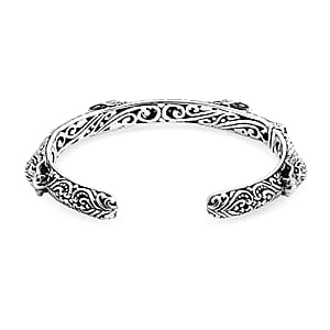 D'Joy Bali Legacy Dragon Cuff Bracelet in Sterling Silver (7.25 In) 28.70 Grams