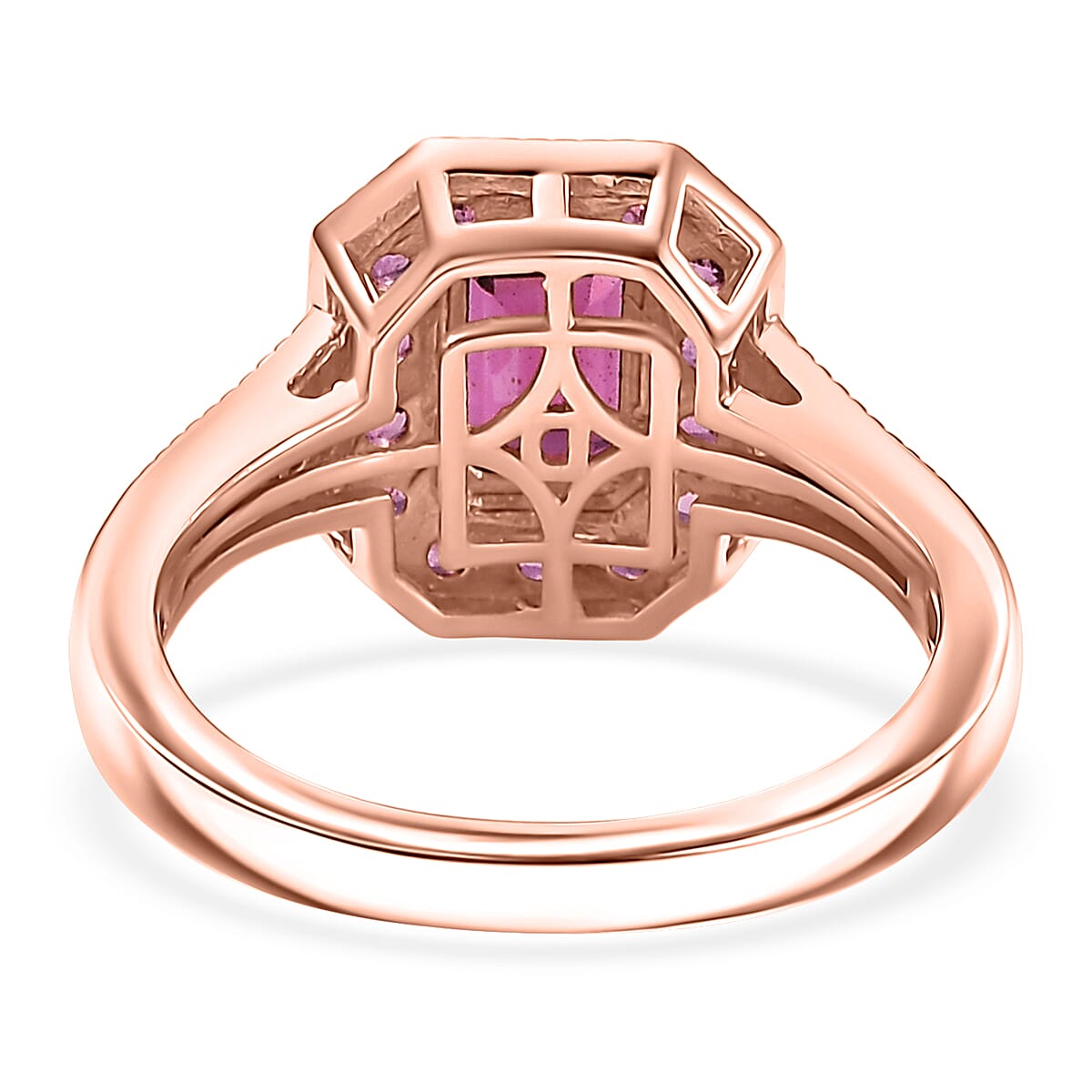 D'Joy AAA Radiant Ember Garnet and White Zircon 2.15 ctw Flame Regalia Ring in 18K Vermeil Rose Gold Over Sterling Silver (Size 7.0) image number 4