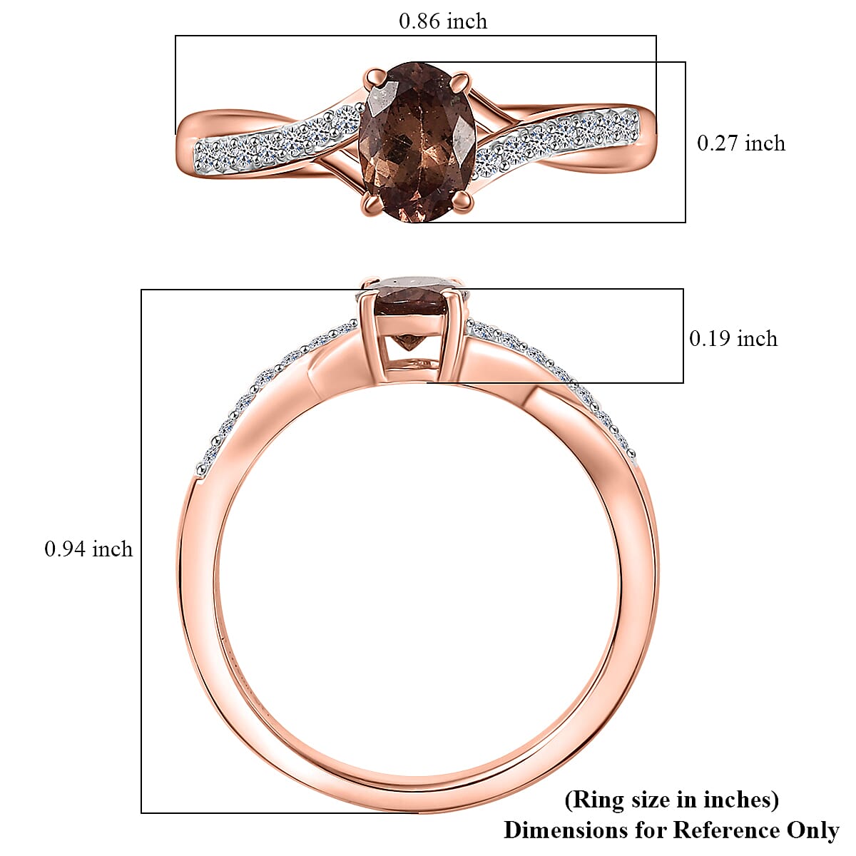 Premium Madagascar Color Change Garnet and Luxuriant Lab Grown Diamond G-H SI 1.15 ctw Infinity Glow Ring in 18K Vermeil Rose Gold Over Sterling Silver (Size 10.0) image number 5