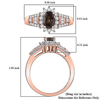 D'Joy Madagascar Color Change Garnet and Moissanite 1.60 ctw Lumina Cascade Ring in 18K Vermeil Rose Gold Over Sterling Silver (Size 10.0)