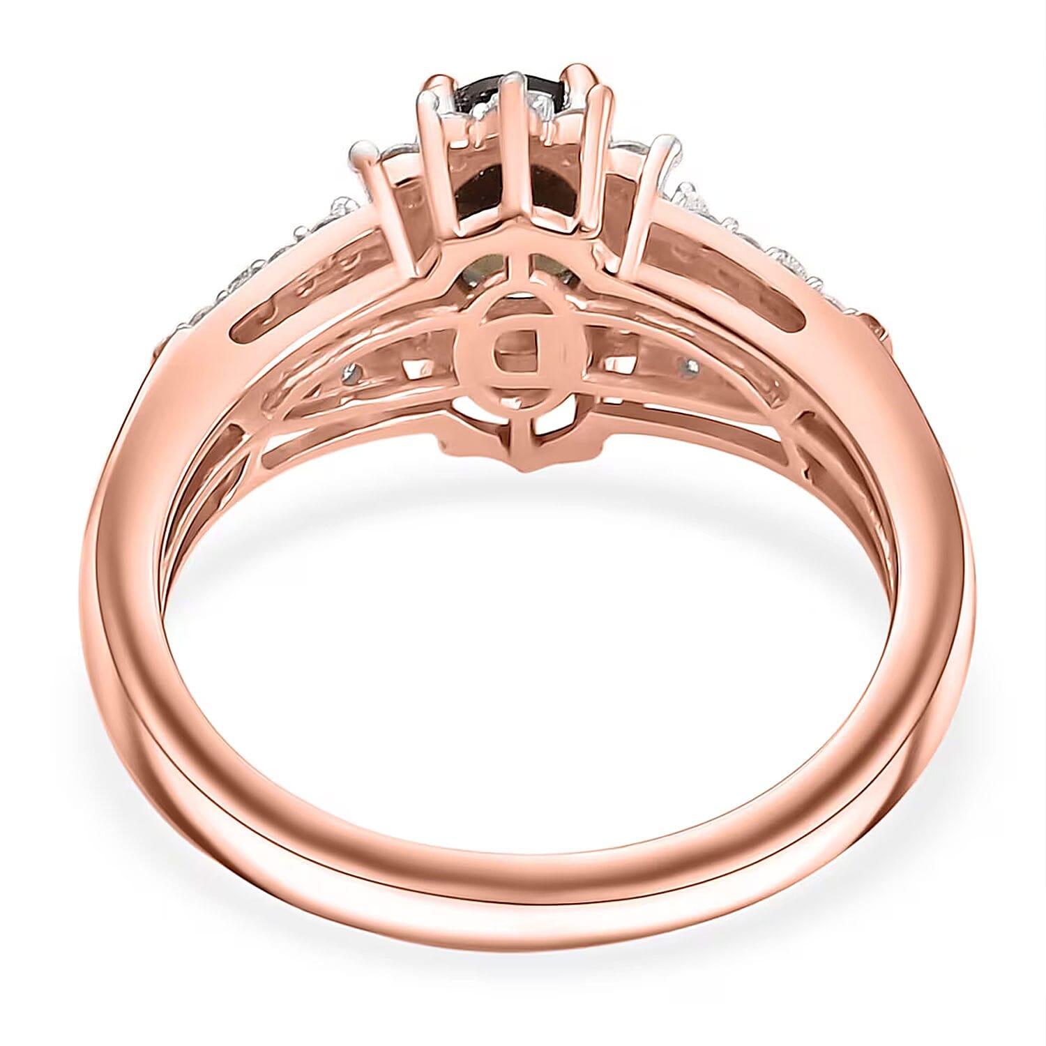 D'Joy Madagascar Color Change Garnet and Moissanite 1.60 ctw Lumina Cascade Ring in 18K Vermeil Rose Gold Over Sterling Silver (Size 10.0)