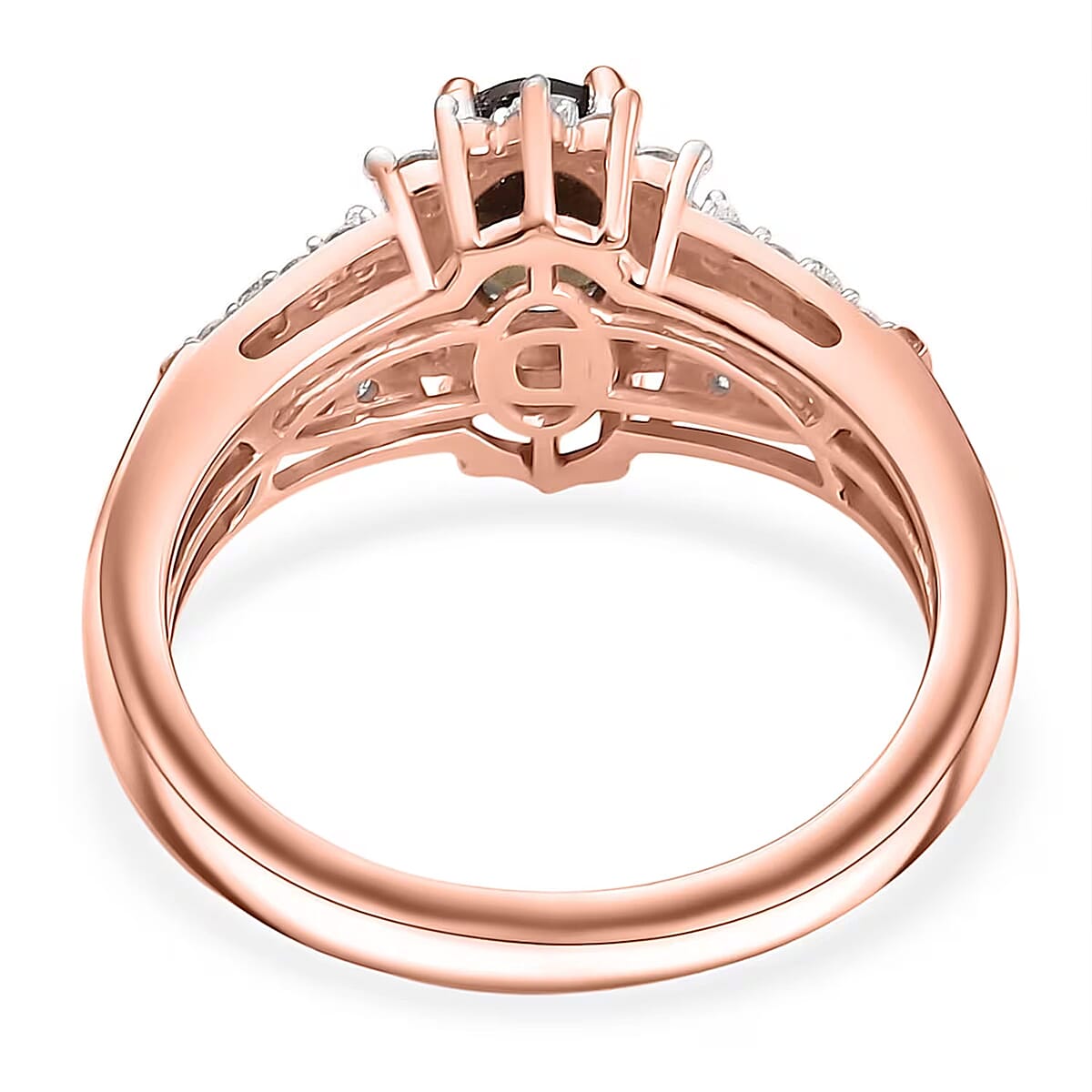 D'Joy Madagascar Color Change Garnet and Moissanite 1.60 ctw Lumina Cascade Ring in 18K Vermeil Rose Gold Over Sterling Silver (Size 10.0) image number 7