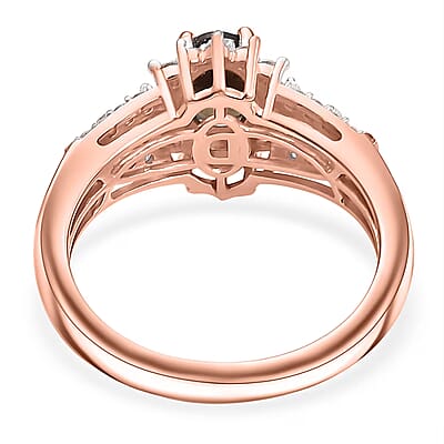 D'Joy Madagascar Color Change Garnet and Moissanite 1.60 ctw Lumina Cascade Ring in 18K Vermeil Rose Gold Over Sterling Silver (Size 10.0)