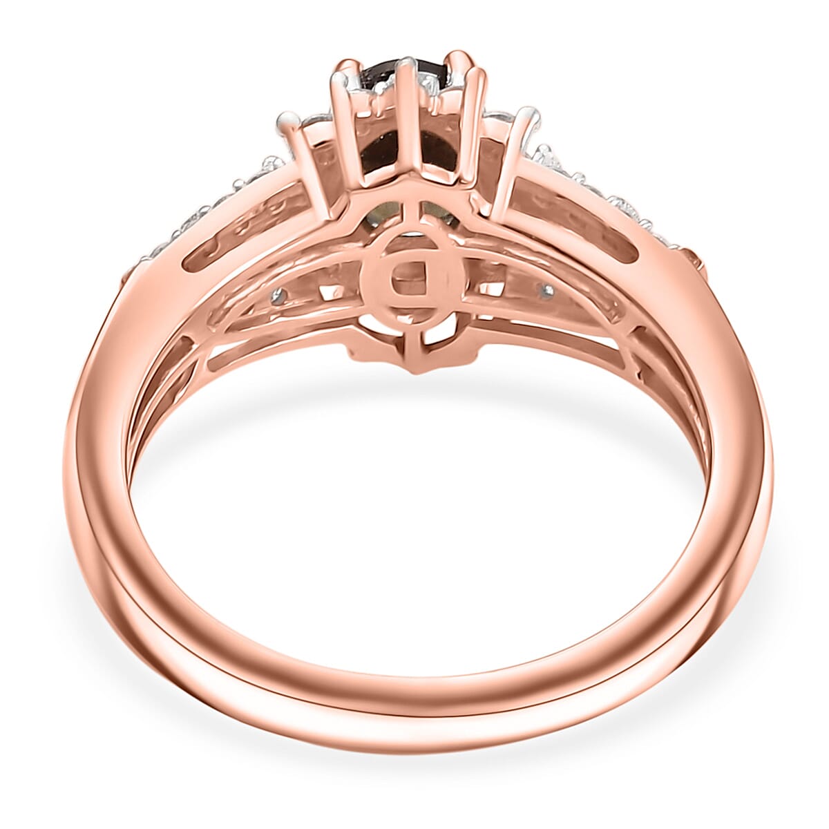 D'Joy Madagascar Color Change Garnet and Moissanite 1.60 ctw Lumina Cascade Ring in 18K Vermeil Rose Gold Over Sterling Silver (Size 7.0) image number 4