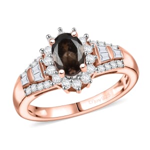 D’Joy Madagascar Color Change Garnet and Moissanite 1.60 ctw Ring in 18K Vermeil Rose Gold Over Sterling Silver (Size 9.0)