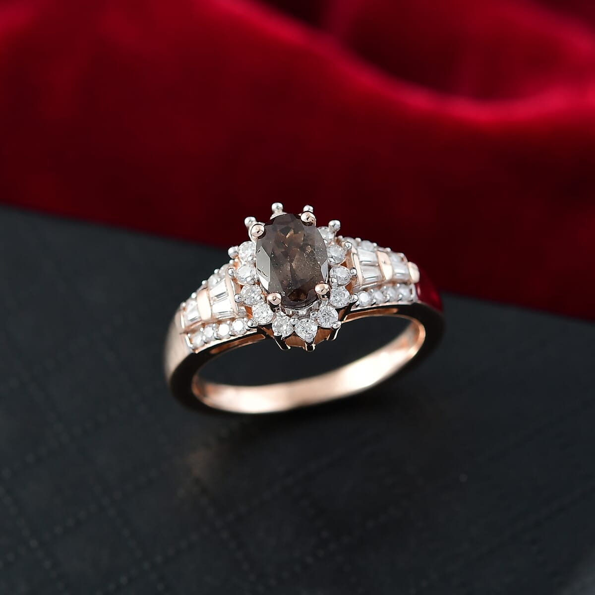 D’Joy Madagascar Color Change Garnet, Moissanite Ring in 18K Vermeil RG Over Sterling Silver (Size 10.0) 1.60 ctw image number 1