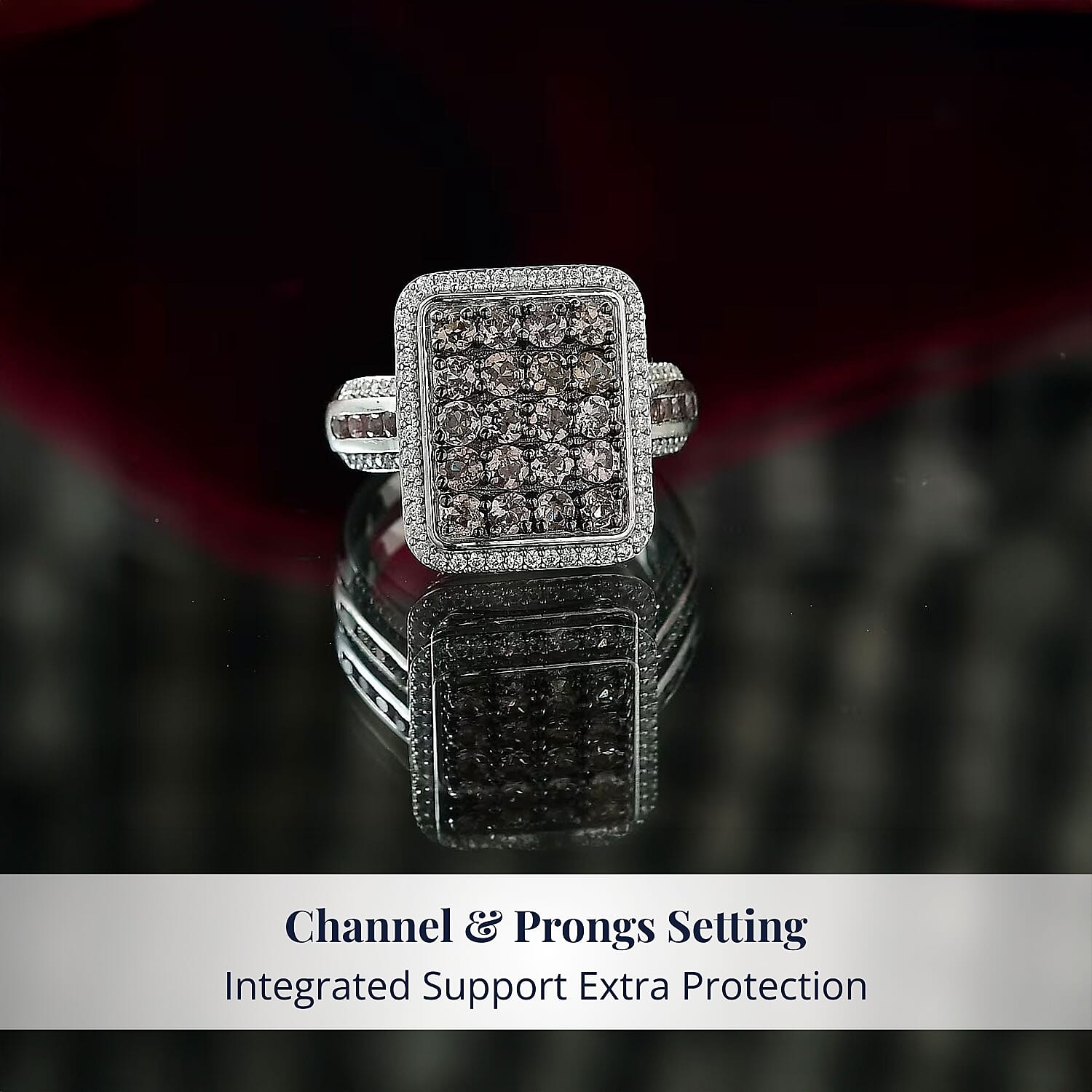 D’Joy Madagascar Color Change Garnet and White Zircon 2.50 ctw Ring in Rhodium Over Sterling Silver (Size 10.0)