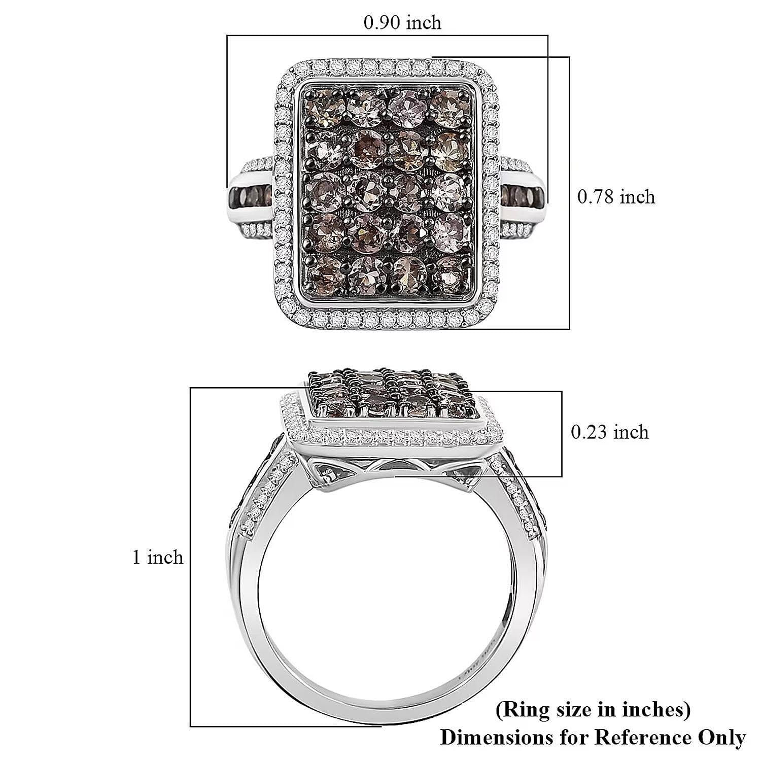 D’Joy Madagascar Color Change Garnet and White Zircon 2.50 ctw Ring in Rhodium Over Sterling Silver (Size 10.0)