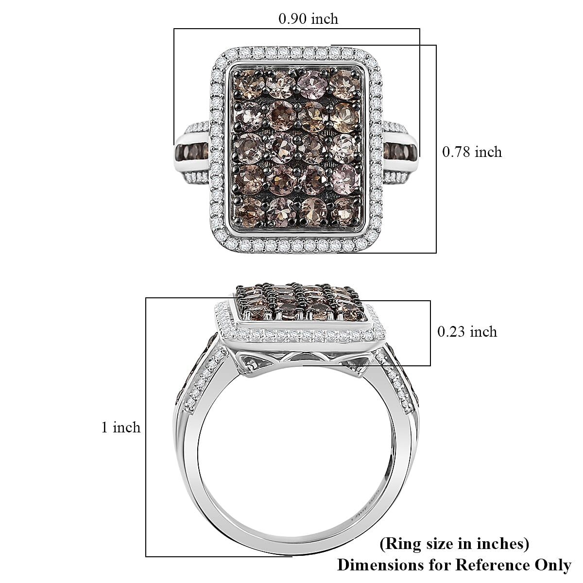 D’Joy Madagascar Color Change Garnet and White Zircon 2.50 ctw Art Deco Ring in Rhodium Over Sterling Silver (Size 10.0) image number 5