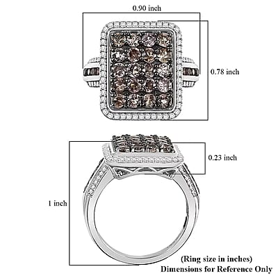 D’Joy Madagascar Color Change Garnet and White Zircon 2.50 ctw Ring in Rhodium Over Sterling Silver (Size 10.0)