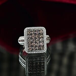 D&rsquo;Joy Madagascar Color Change Garnet and White Zircon 2.50 ctw Art Deco Ring in Rhodium Over Sterling Silver (Size 5.0)