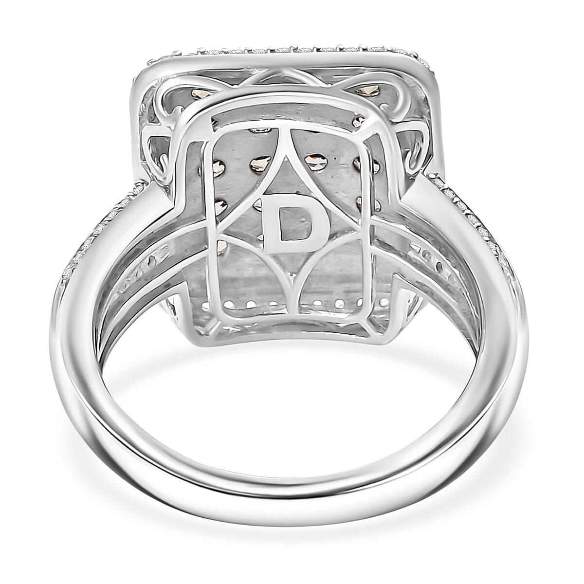 D’Joy Madagascar Color Change Garnet and White Zircon 2.50 ctw Art Deco Ring in Rhodium Over Sterling Silver (Size 5.0) image number 4