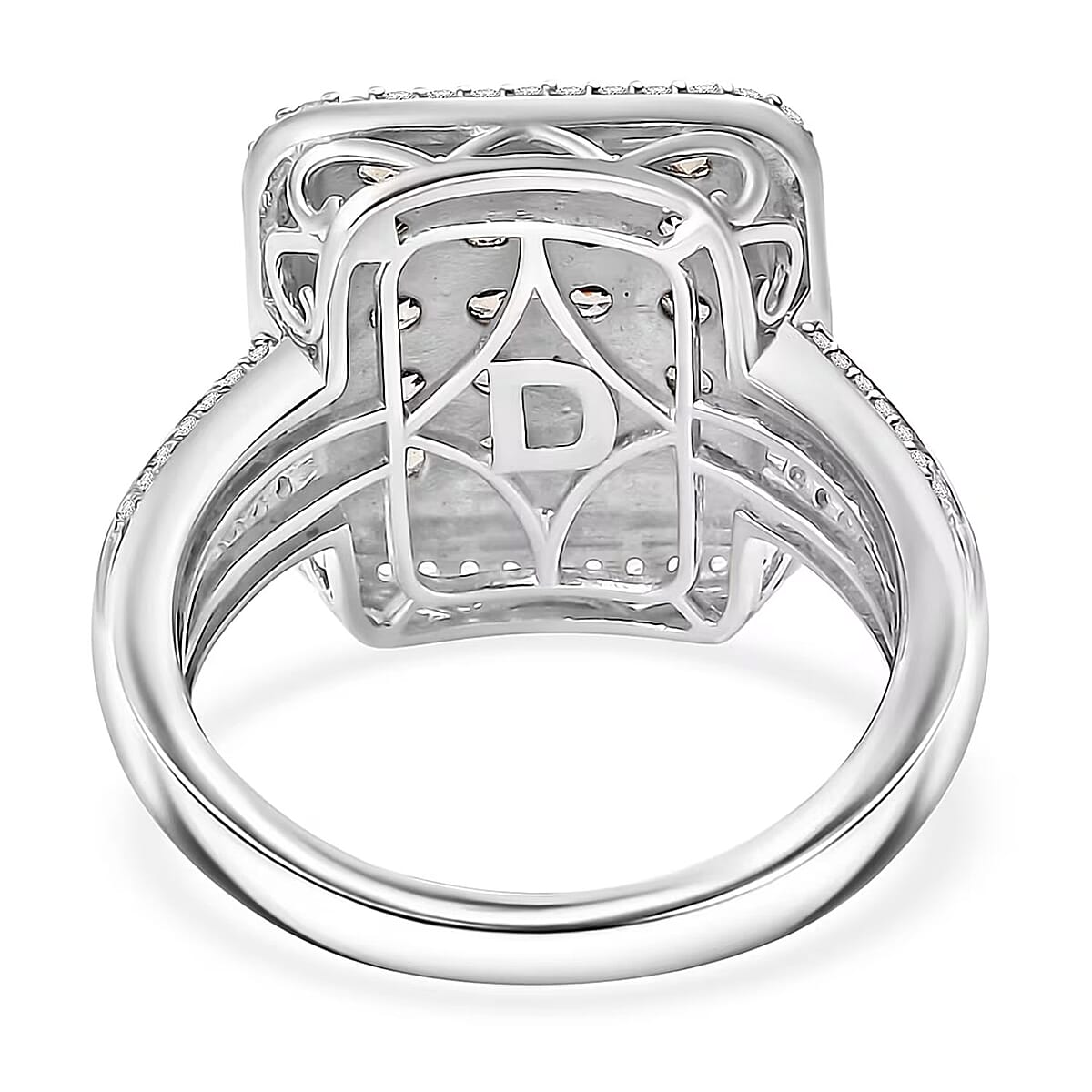 D&rsquo;Joy Madagascar Color Change Garnet and White Zircon 2.50 ctw Art Deco Ring in Rhodium Over Sterling Silver (Size 5.0) image number 6