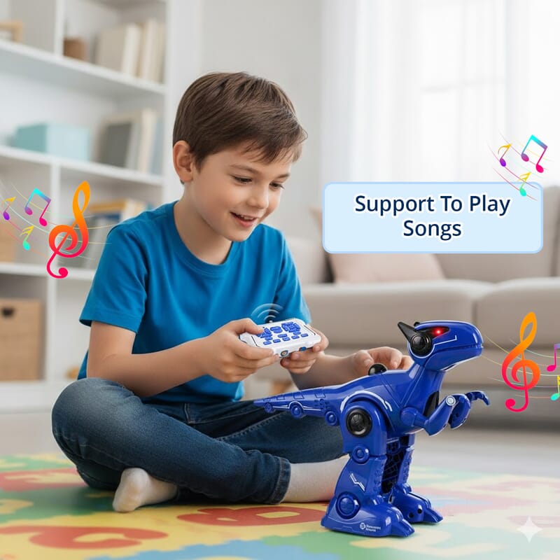 Blue T16 Smart Robo Dinosaur Toy with Remote Control (Battery Not Included)