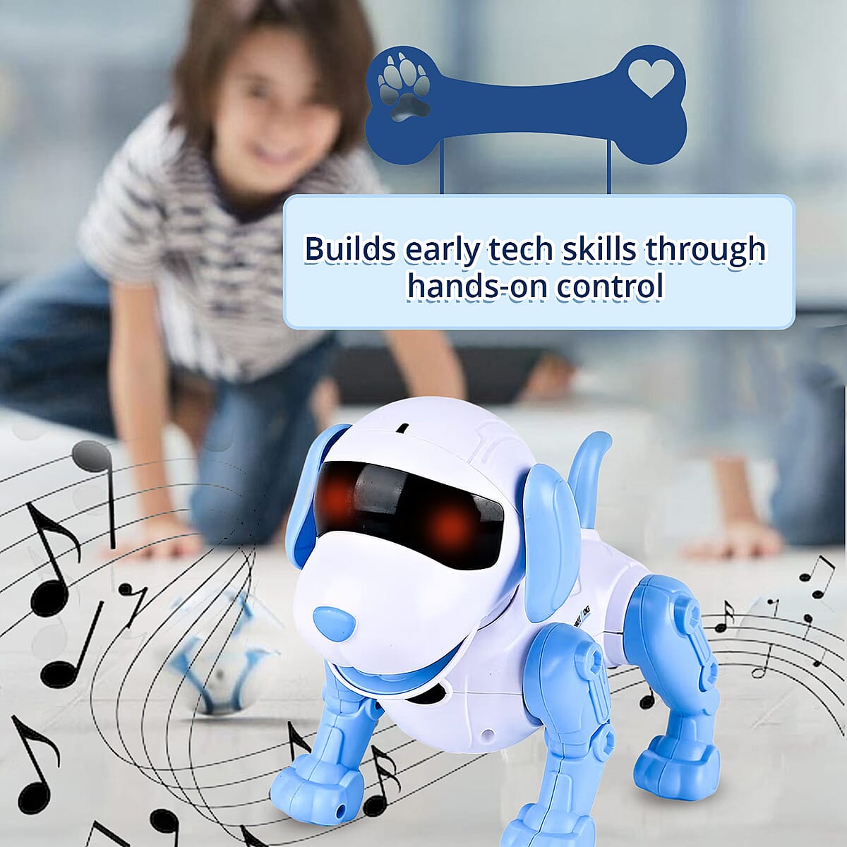 Doorbuster Blue Bionic Smart Robotic Dog Toy with Remote Control image number 3