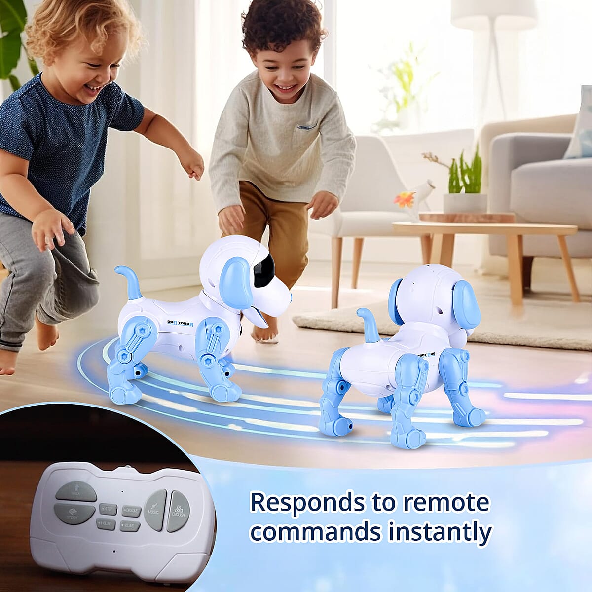 Doorbuster Blue Bionic Smart Robotic Dog Toy with Remote Control image number 5