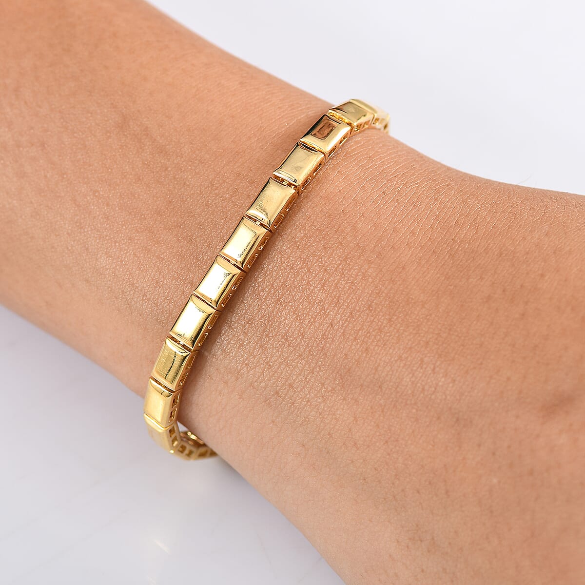 EverTrue Bronzella Collection Bar link Bracelet in 18K YG Plated Bronze (7.25 In) image number 2