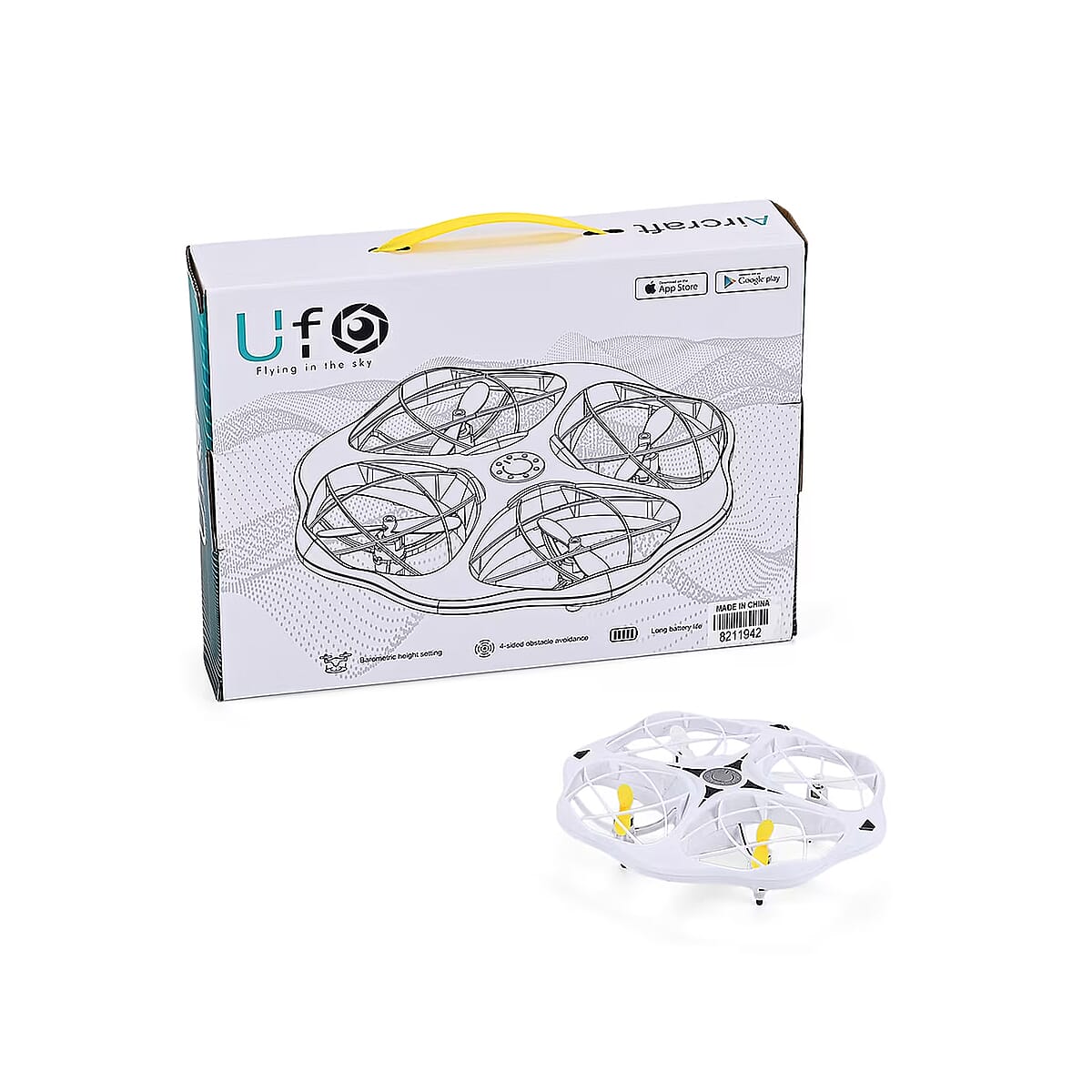 Doorbuster White Remote Control Flying Disc Toy with LED Lights image number 0