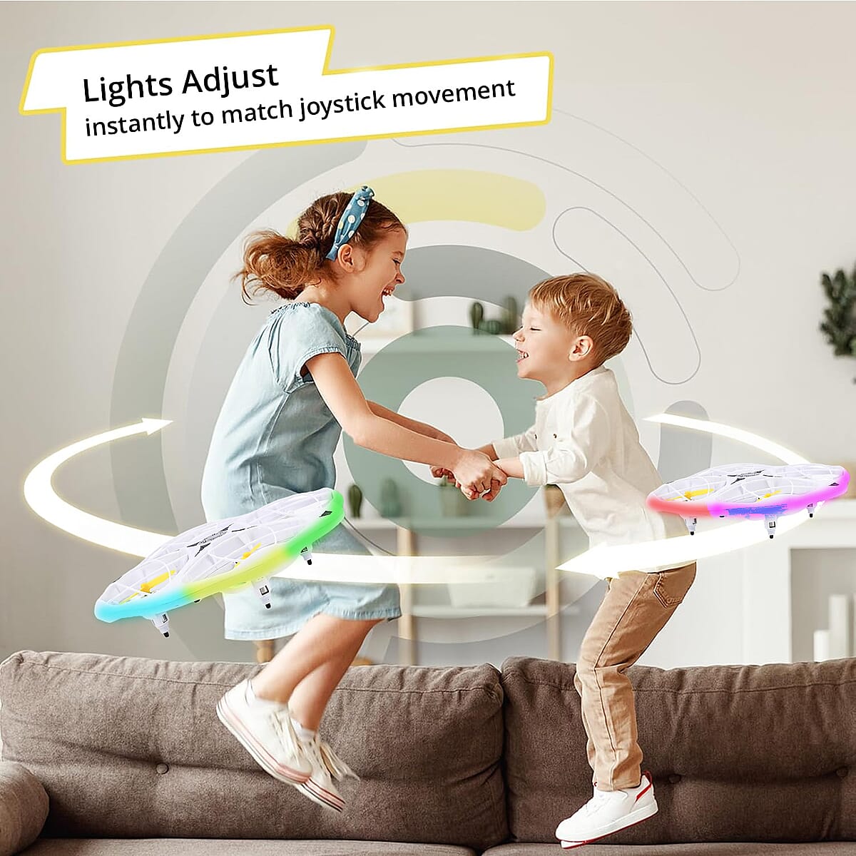 Doorbuster White Remote Control Flying Disc Toy with LED Lights image number 5