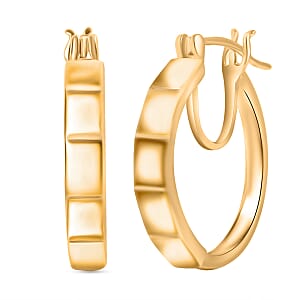 EverTrue Bronzella Collection Bar Link Hoop Earrings in 18K YG Plated Bronze