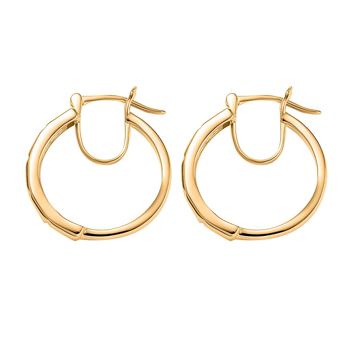 EverTrue Bronzella Collection Bar Link Hoop Earrings in 18K YG Plated Bronze image number 3