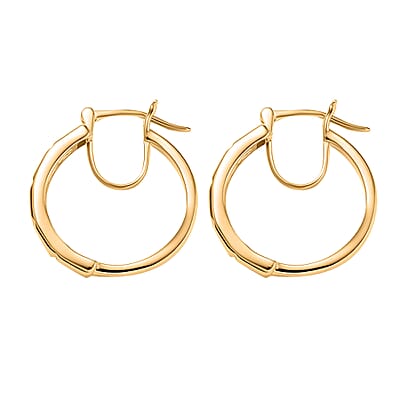 EverTrue Bronzella Collection Bar Link Hoop Earrings in 18K YG Plated Bronze