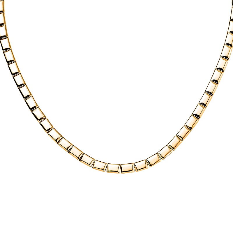 EverTrue Bronzella Collection Bar Link Chain Necklace in 18K YG Plated Bronze 18 Inches