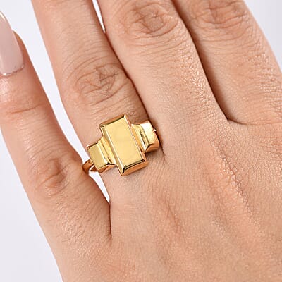 EverTrue Bronzella Collection Bar Ring in 18K YG Plated Bronze (Size 10.0)