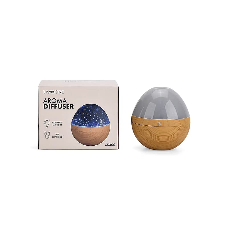 Livmore Aroma Diffuser with Colorful Light Changing and 5 Essential Oil (300ml)