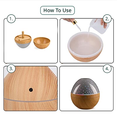Livmore Aroma Diffuser with Colorful Light Changing and 5 Essential Oil (300ml)