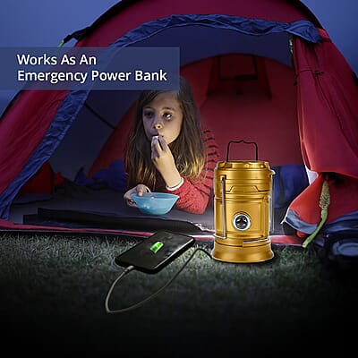 Livmore Solar Light USB Charging 1200 mAh Battery - Gold