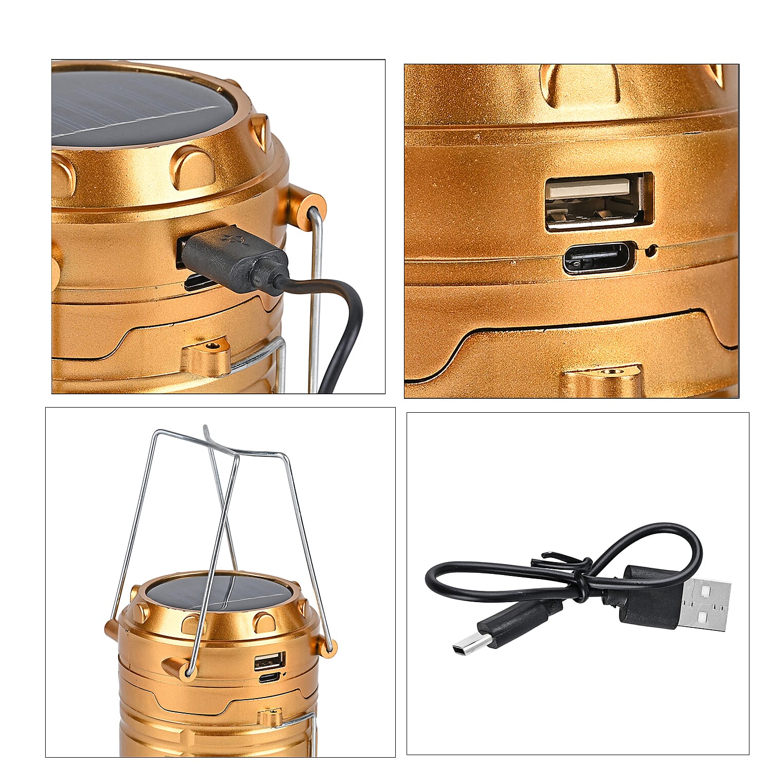 Livmore Solar Light USB Charging 1200 mAh Battery - Gold