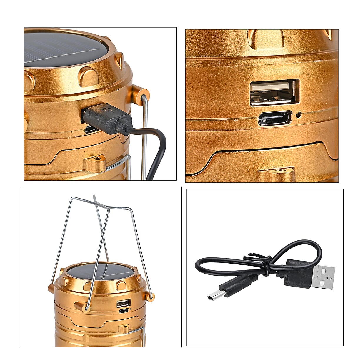 Livmore Solar Light USB Charging 1200 mAh Battery - Gold image number 7