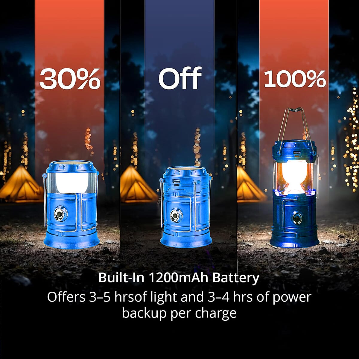 Livmore Solar Light USB Charging 1200 mAh Battery - Blue image number 3